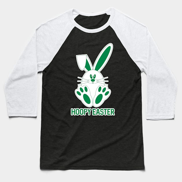 HOOPY EASTER, Glasgow Celtic Football Club Green and White Bunny Rabbit Design Baseball T-Shirt by MacPean